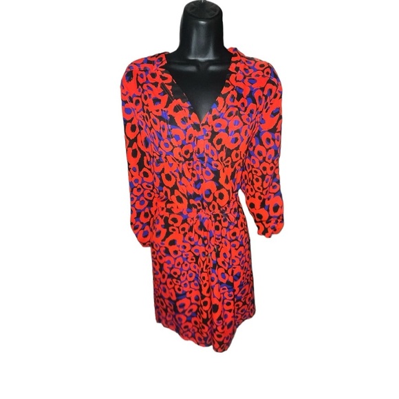 Metaphor Animal Print Red & Blue Color Dress Size 10 - Picture 7 of 12